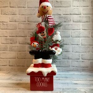 Rae Dunn Santa In Chimney Too Many Cookies Ceramic Christmas Decor